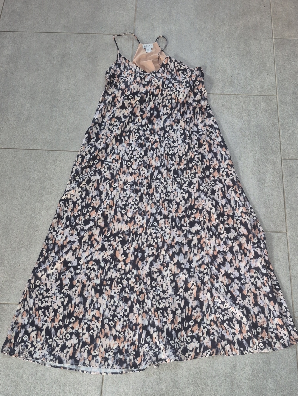 Nicole Miller Black and Blush Floral Maxi Skirt